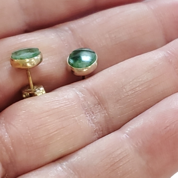 14k Jade Earrings - Picture 9 of 10